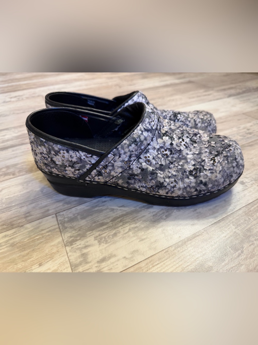 Sanita Floral Eyelet Slip-On Clog